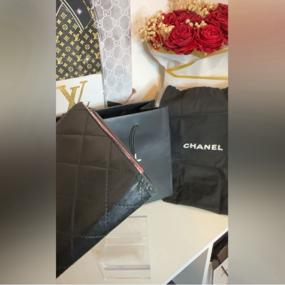 Chanel Cambon Wallet Black Quilted Leather, With dust bag and gift bag - Picture 14 of 16